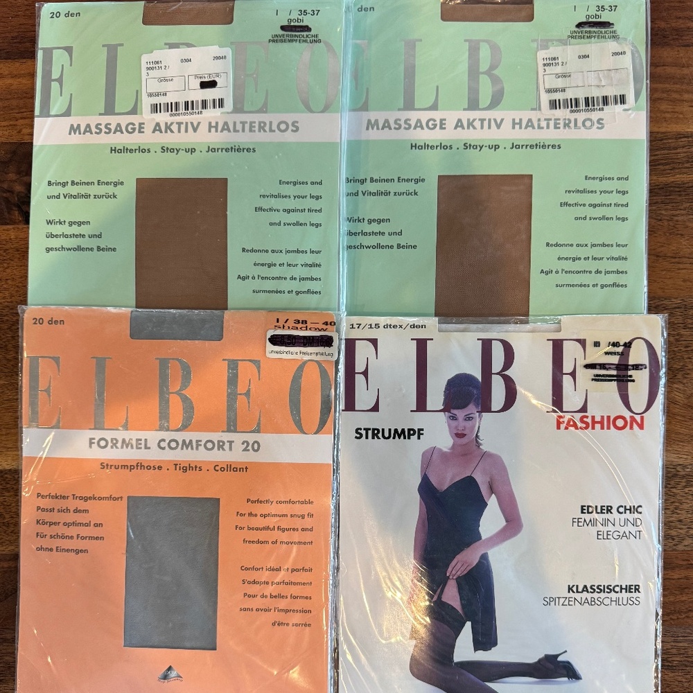ELBEO, Lot of 4 pairs, Tights, thigh highs, and stockings,